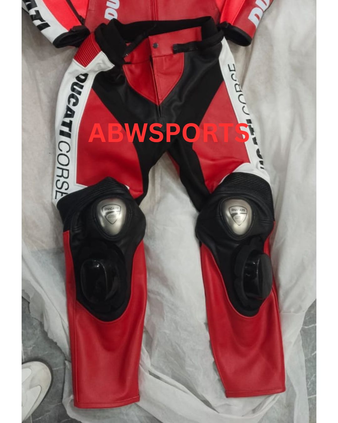 Ducati C6 Red & White Leather Suit (2)