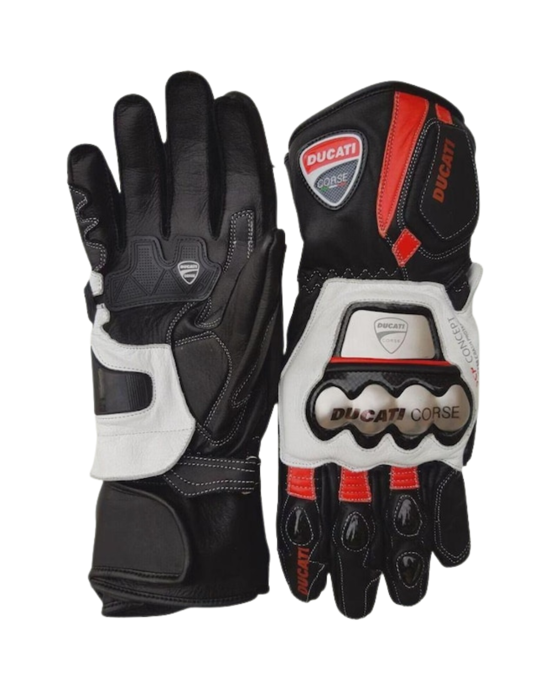 Ducati Motorcycle C6 Leather Gloves – Genuine Leather Biker Riding Gloves Men’s Ducati Racing Gloves – Premium Leather Motorbike Gear
