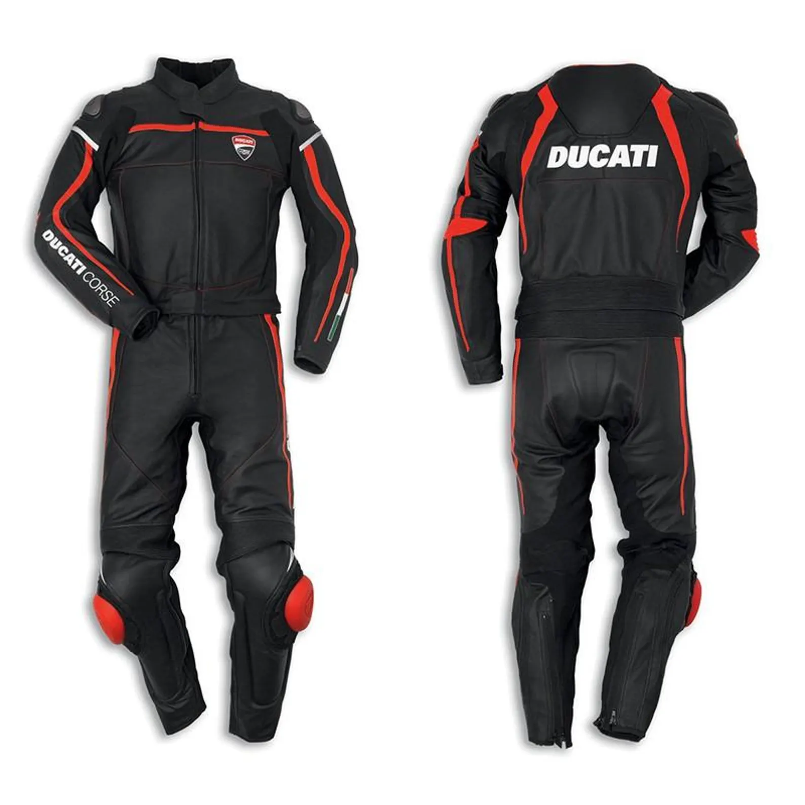 Ducati Corse C2 Leather Motorcycle Suit: CE Approved Cowhide Racing Gear