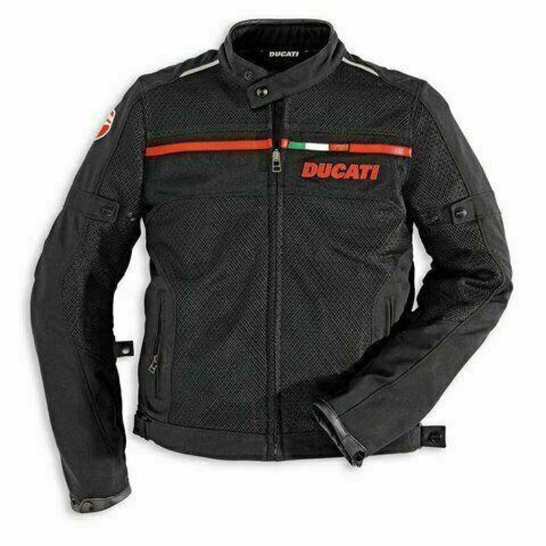 Ducati Flow 12 Fabric Motorcycle Jacket – Premium Riding Gear for Men | Waterproof Textile Biker Jacket | Breathable Red & Black Jacket